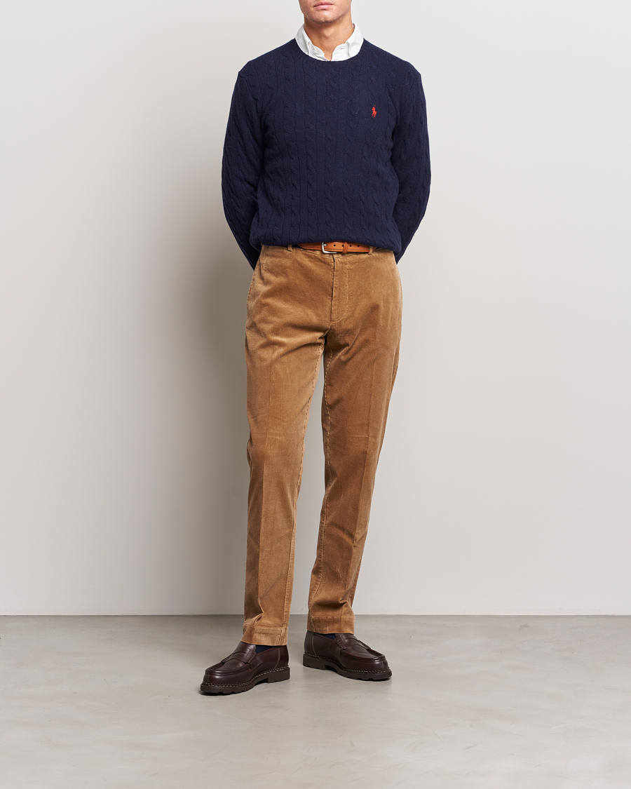 Heren | Truien | Polo Ralph Lauren | Wool/Cashmere Cable Crew Neck Hunter Navy