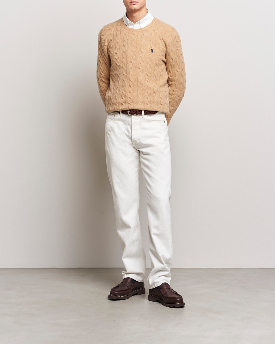 Heren | Truien | Polo Ralph Lauren | Wool/Cashmere Cable Crew Neck Camel Melange