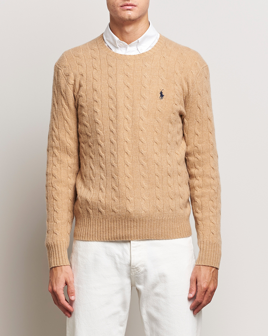 Heren | Truien | Polo Ralph Lauren | Wool/Cashmere Cable Crew Neck Camel Melange