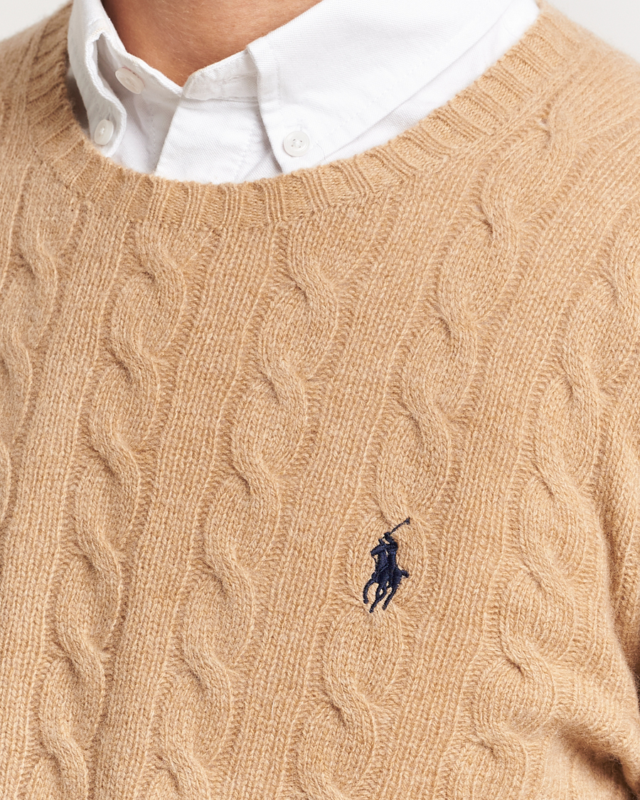 Heren | Truien | Polo Ralph Lauren | Wool/Cashmere Cable Crew Neck Camel Melange
