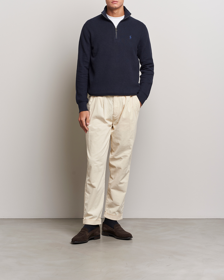 Heren | Truien | Polo Ralph Lauren | Textured Half Zip Navy Heather