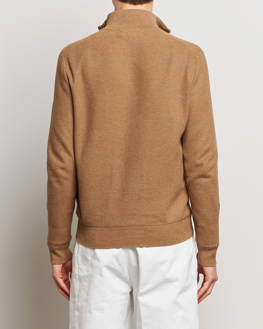 Heren | Truien | Polo Ralph Lauren | Textured Half Zip Latte Brown Heather