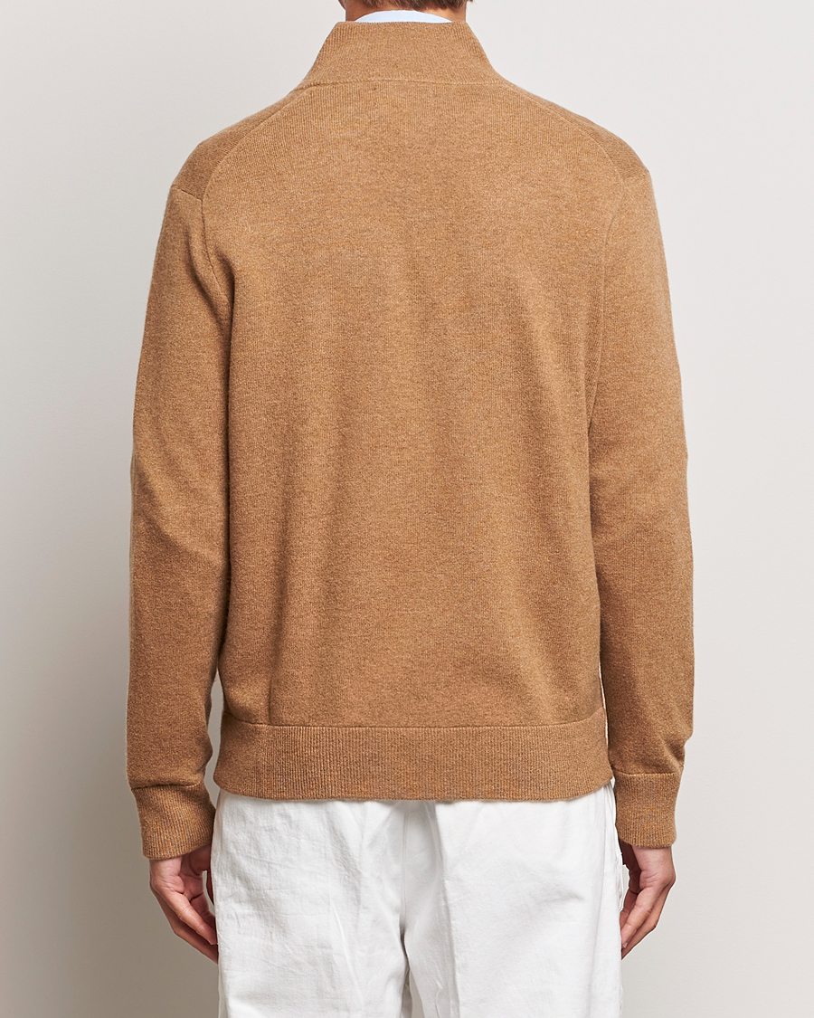 Heren | Truien | Polo Ralph Lauren | Merino Knitted Full Zip Sweater Latte Brown Heather