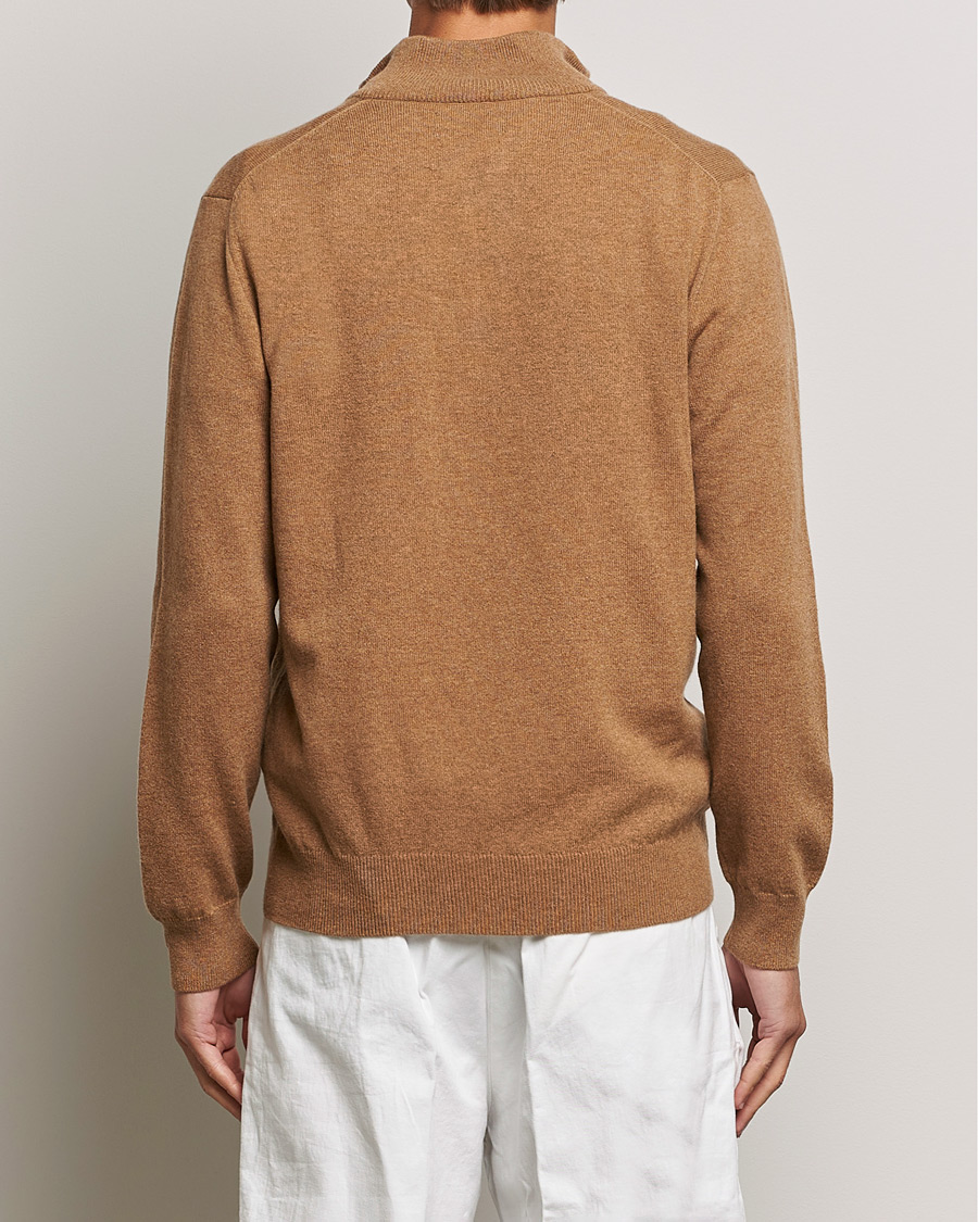 Heren | Truien | Polo Ralph Lauren | Merino Knitted Half Zip Sweater Latte Brown Heather