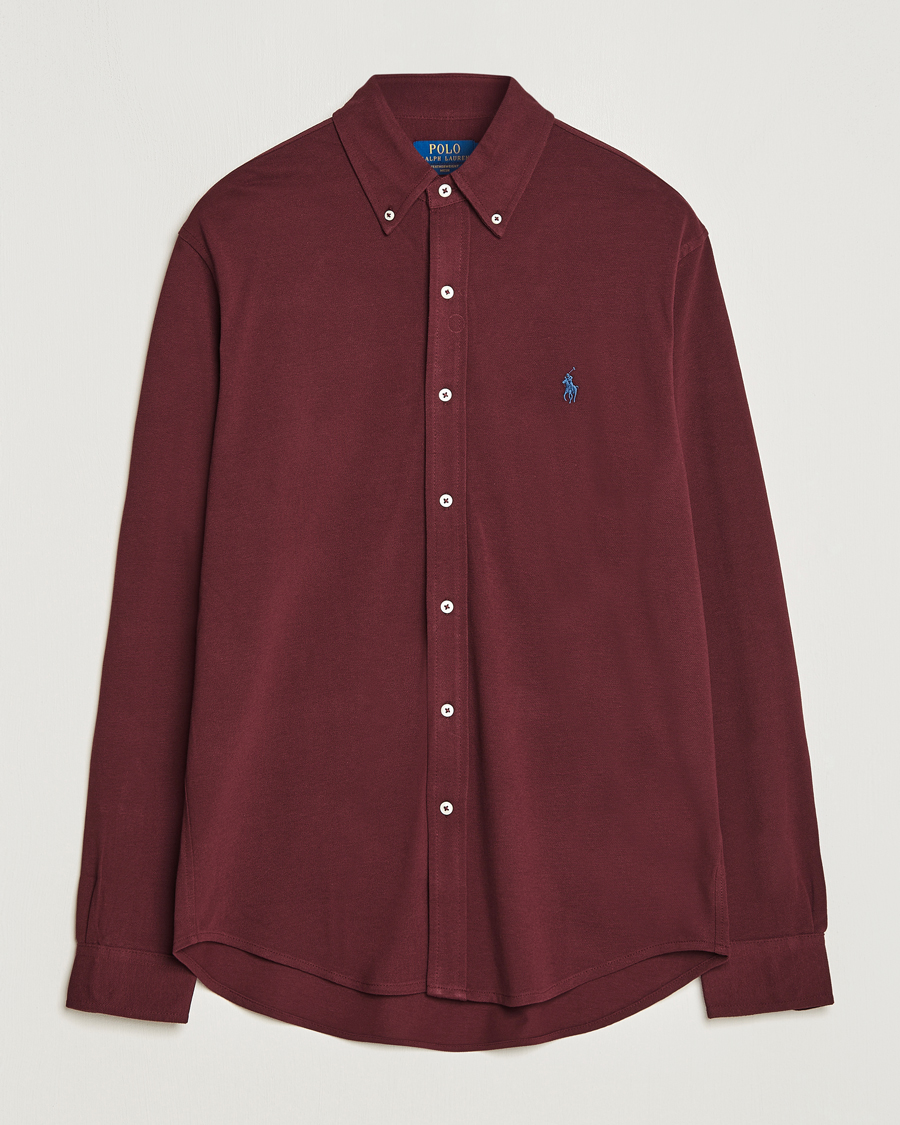 Heren | Overhemden | Polo Ralph Lauren | Slim Fit Featherweight Mesh Shirt Harvard Wine