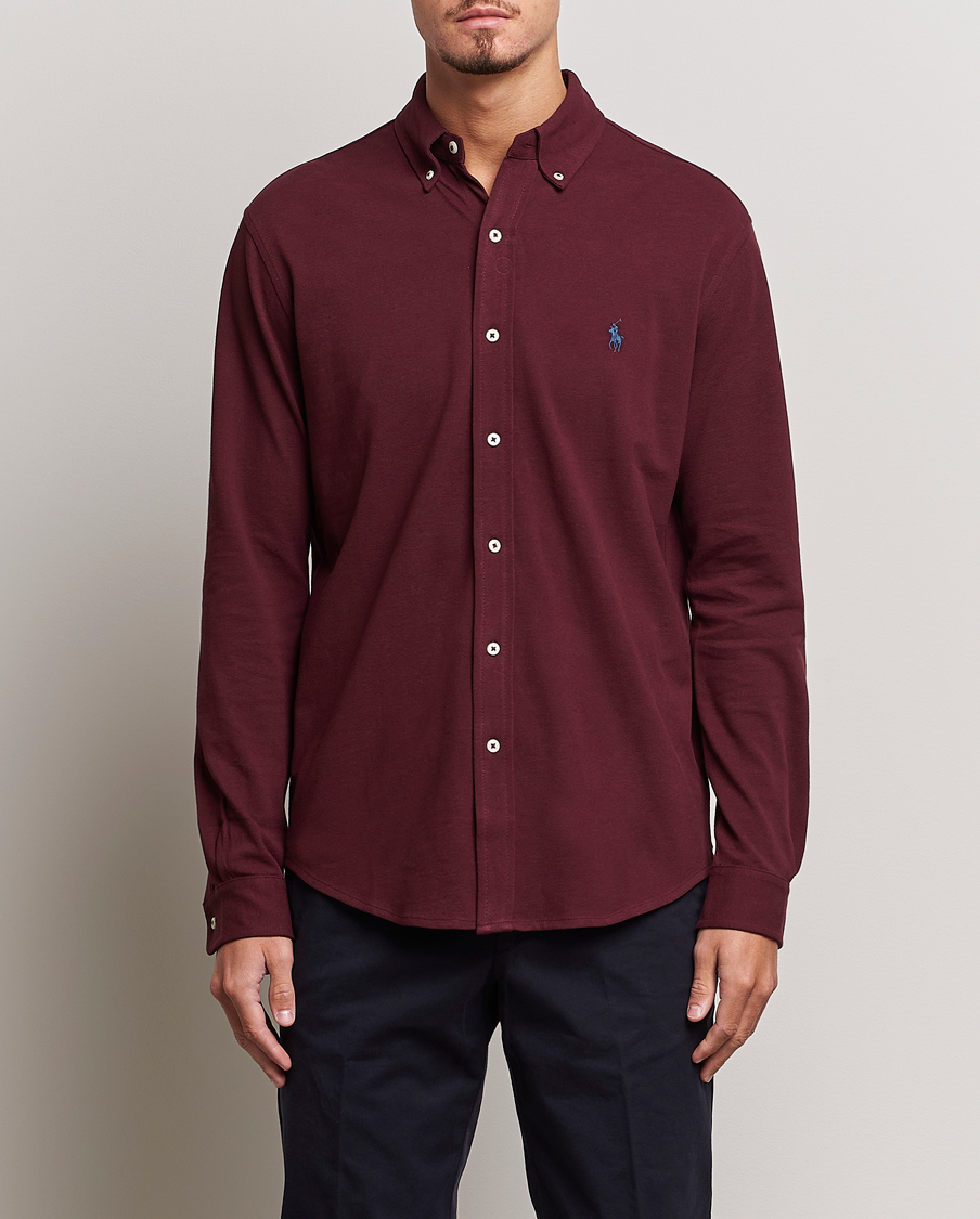 Heren | Overhemden | Polo Ralph Lauren | Slim Fit Featherweight Mesh Shirt Harvard Wine