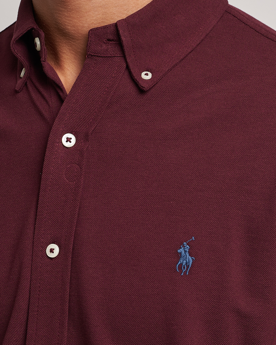 Heren | Overhemden | Polo Ralph Lauren | Slim Fit Featherweight Mesh Shirt Harvard Wine