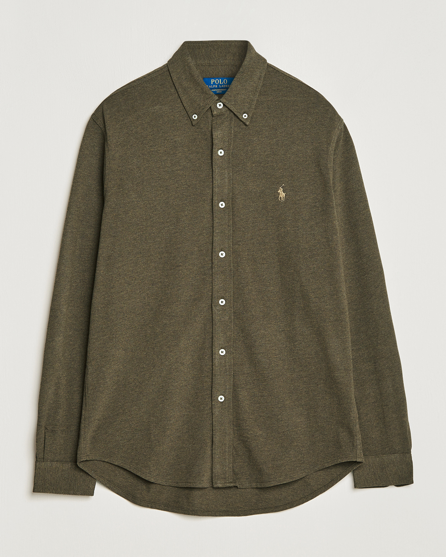 Heren | Overhemden | Polo Ralph Lauren | Featherweight Mesh Shirt Wilson Olive Heather