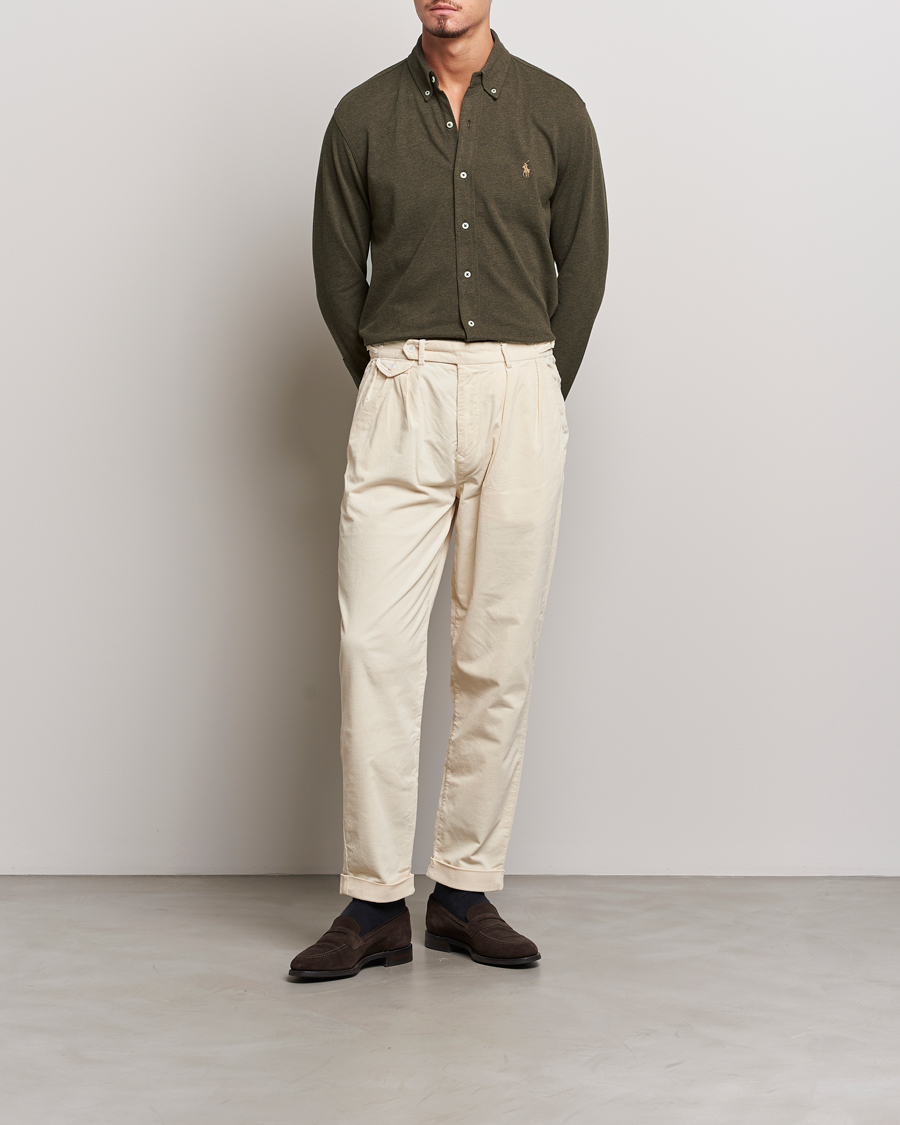 Heren | Overhemden | Polo Ralph Lauren | Featherweight Mesh Shirt Wilson Olive Heather