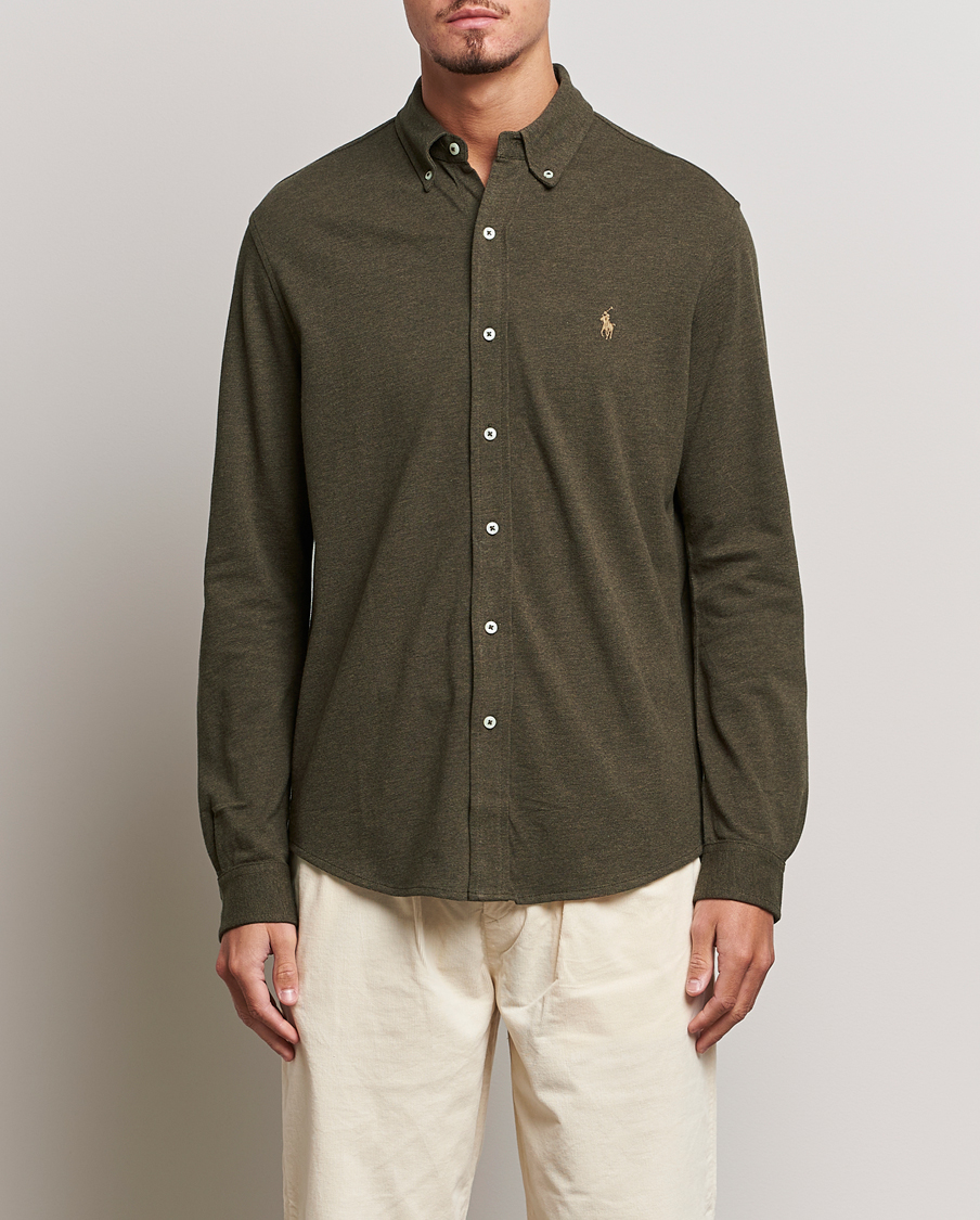 Heren | Overhemden | Polo Ralph Lauren | Featherweight Mesh Shirt Wilson Olive Heather