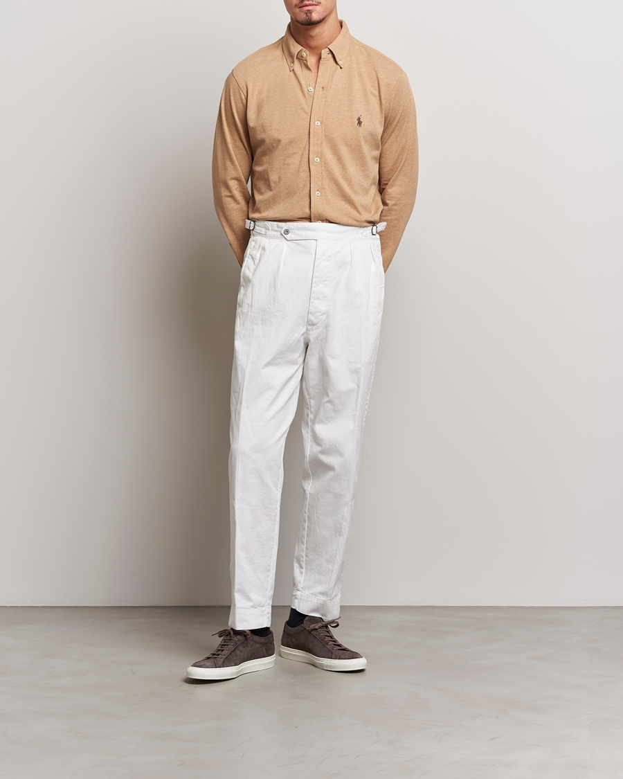Heren | Overhemden | Polo Ralph Lauren | Slim Fit Featherweight Mesh Shirt Camel Heather