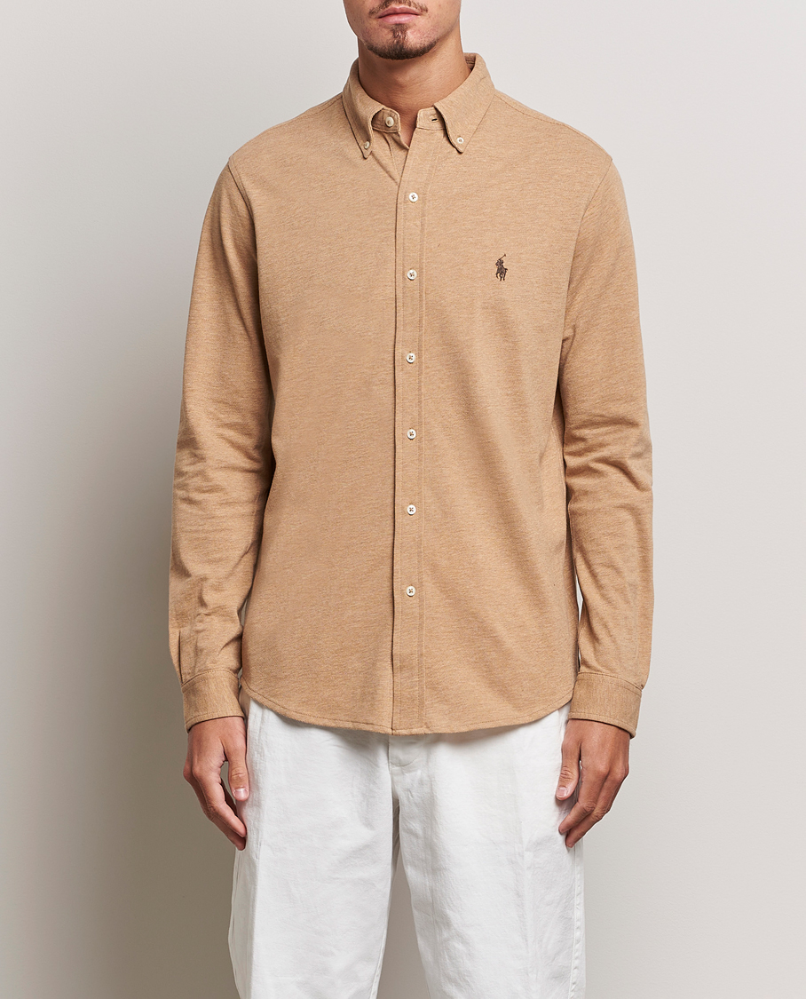 Heren | Overhemden | Polo Ralph Lauren | Slim Fit Featherweight Mesh Shirt Camel Heather