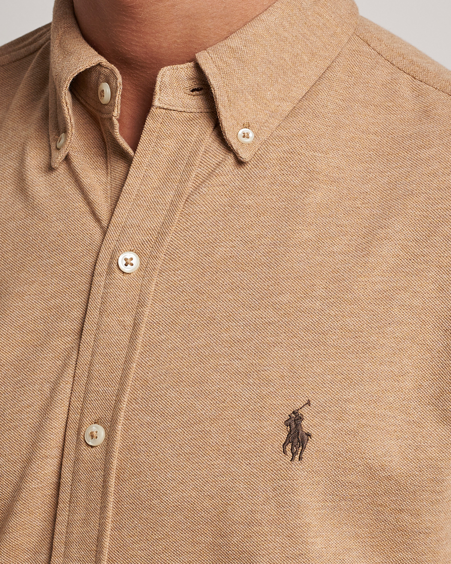 Heren | Overhemden | Polo Ralph Lauren | Slim Fit Featherweight Mesh Shirt Camel Heather
