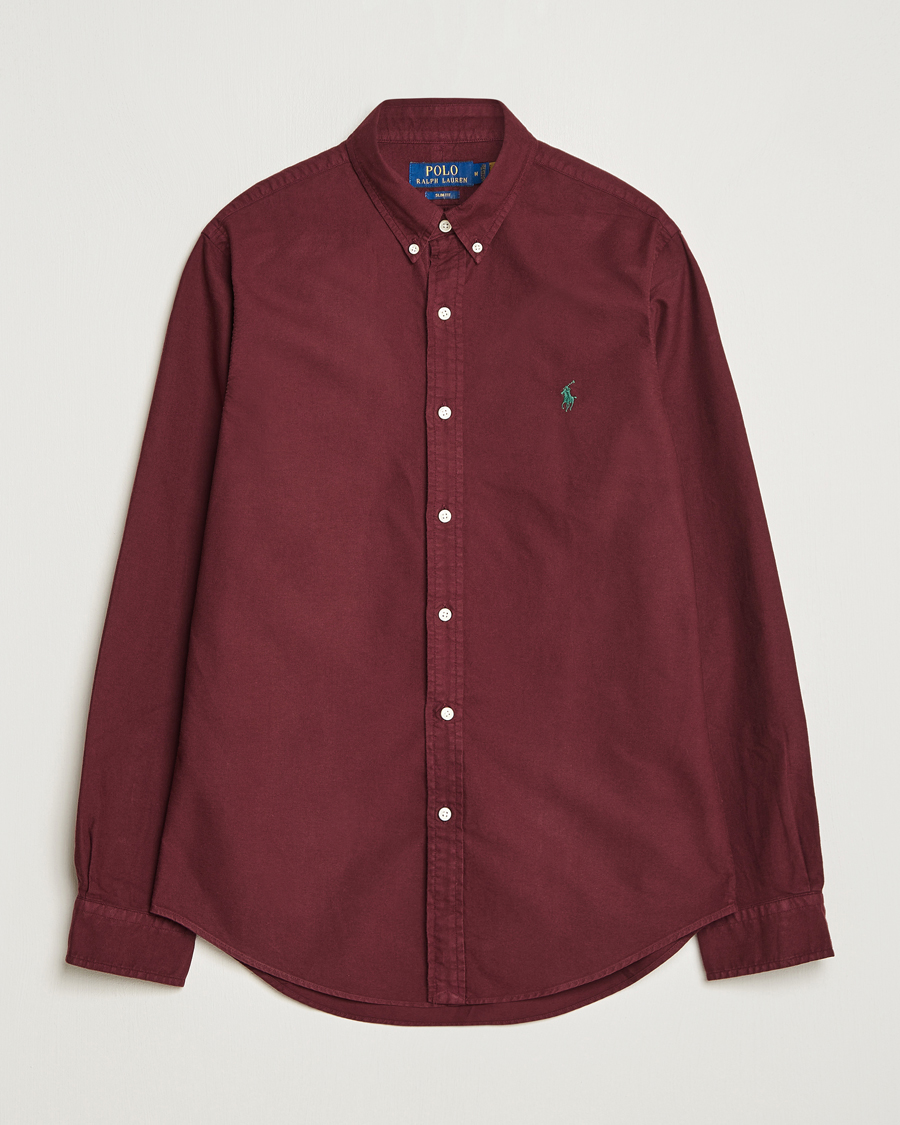 Heren | Overhemden | Polo Ralph Lauren | Slim Fit Garment Dyed Oxford Harvard Wine