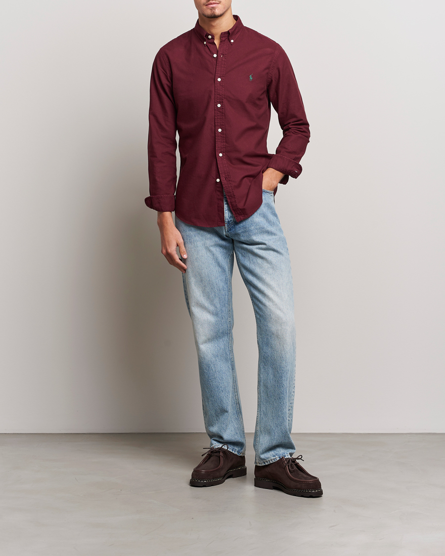 Heren | Overhemden | Polo Ralph Lauren | Slim Fit Garment Dyed Oxford Harvard Wine