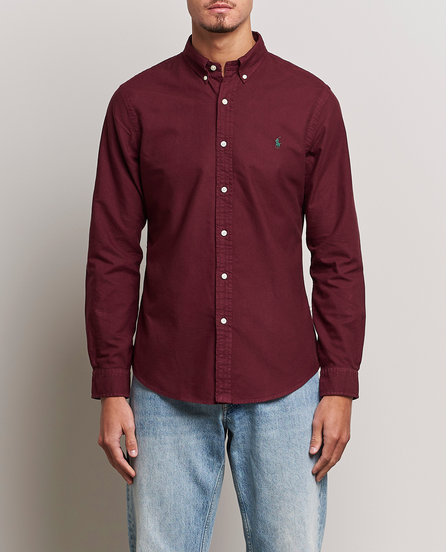 Heren | Overhemden | Polo Ralph Lauren | Slim Fit Garment Dyed Oxford Harvard Wine