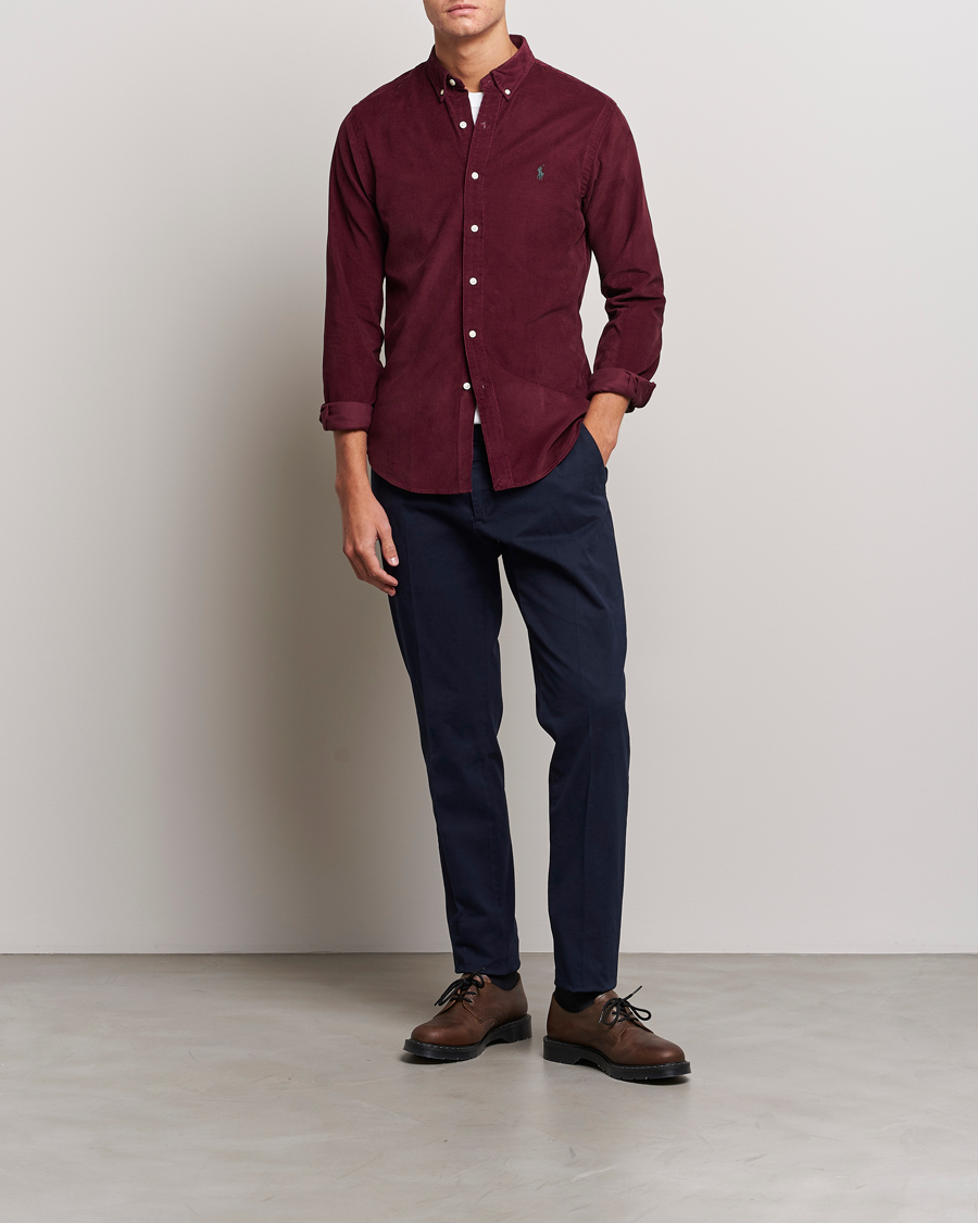 Heren | Overhemden | Polo Ralph Lauren | Slim Fit Corduroy Shirt Harvard Wine