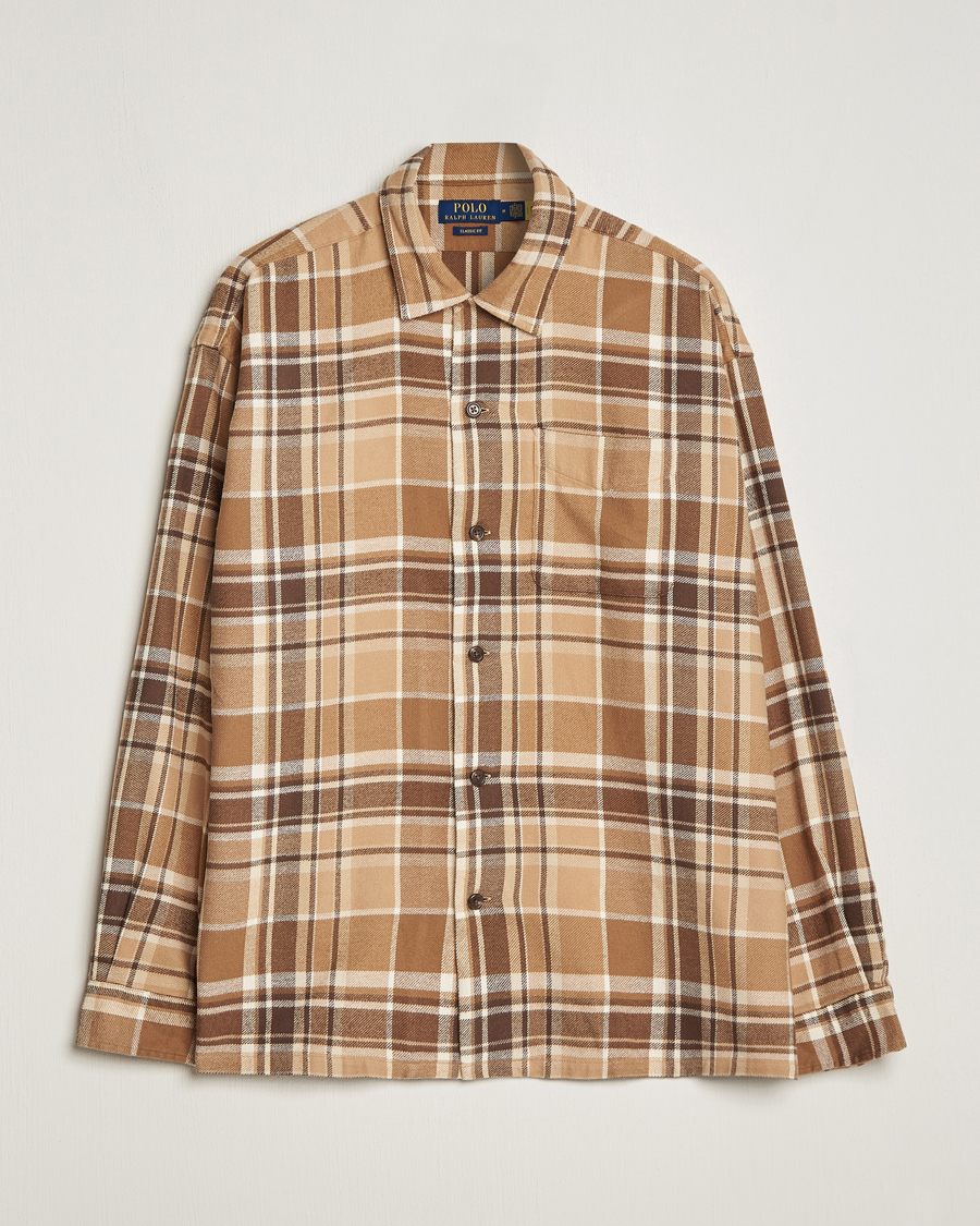 Heren | Overhemden | Polo Ralph Lauren | Brushed Flannel Checked Shirt Khaki/Brown