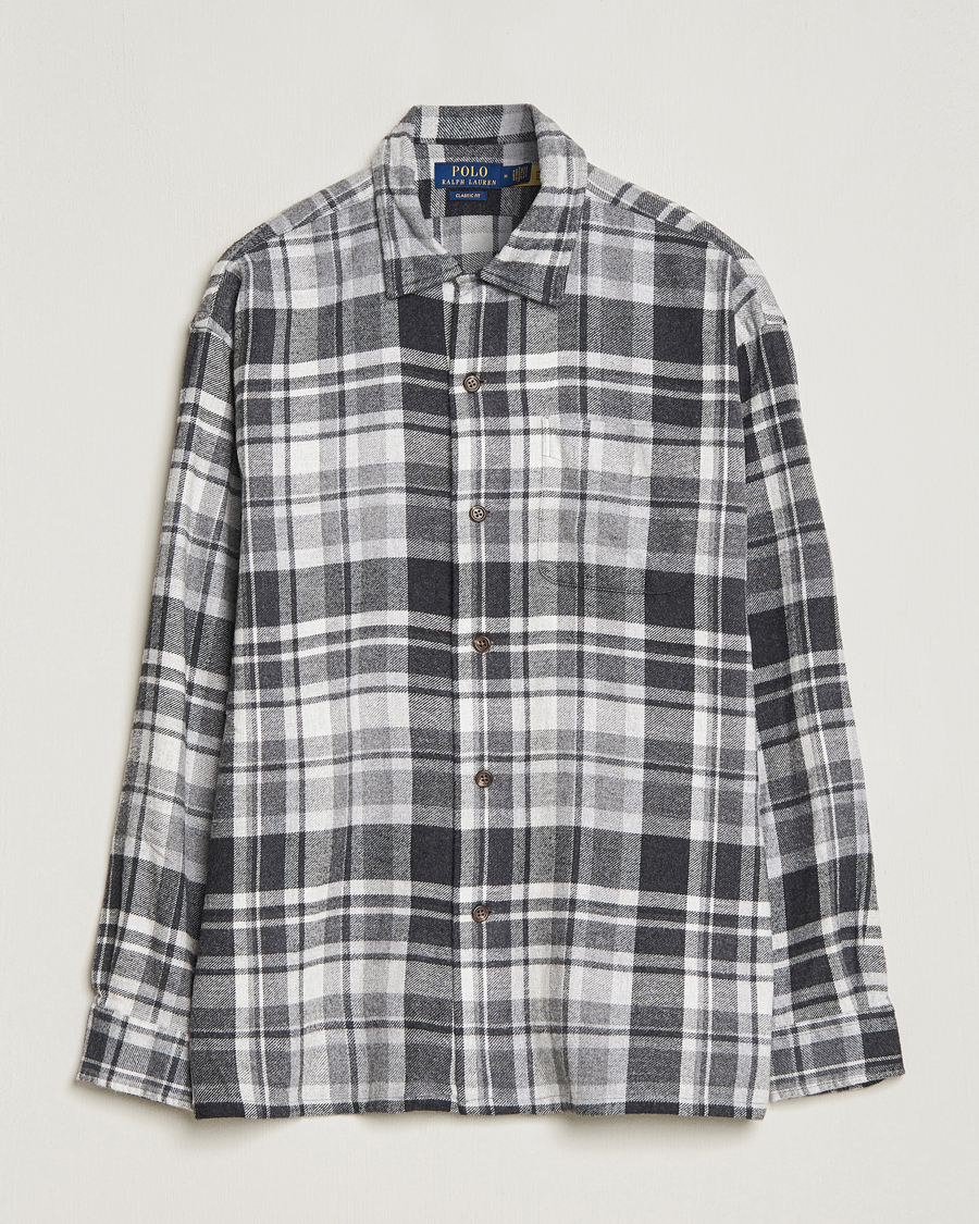 Heren | Overhemden | Polo Ralph Lauren | Brushed Flannel Checked Shirt Grey