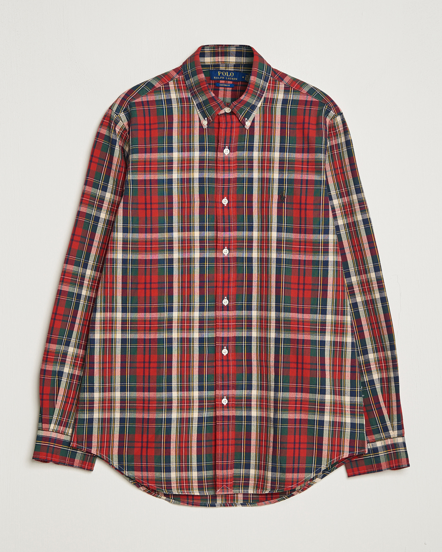 Heren | Overhemden | Polo Ralph Lauren | Custom Fit Checked Oxford Shirt Red/Green
