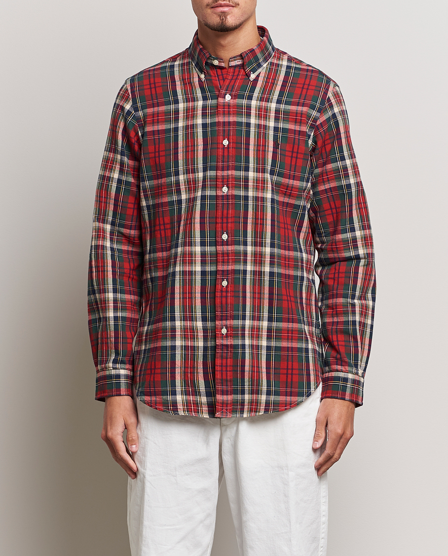 Heren | Overhemden | Polo Ralph Lauren | Custom Fit Checked Oxford Shirt Red/Green