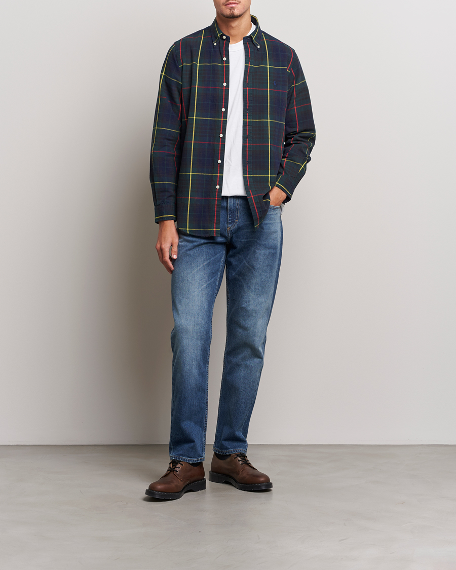 Heren | Overhemden | Polo Ralph Lauren | Custom Fit Checked Oxford Shirt Navy/Green