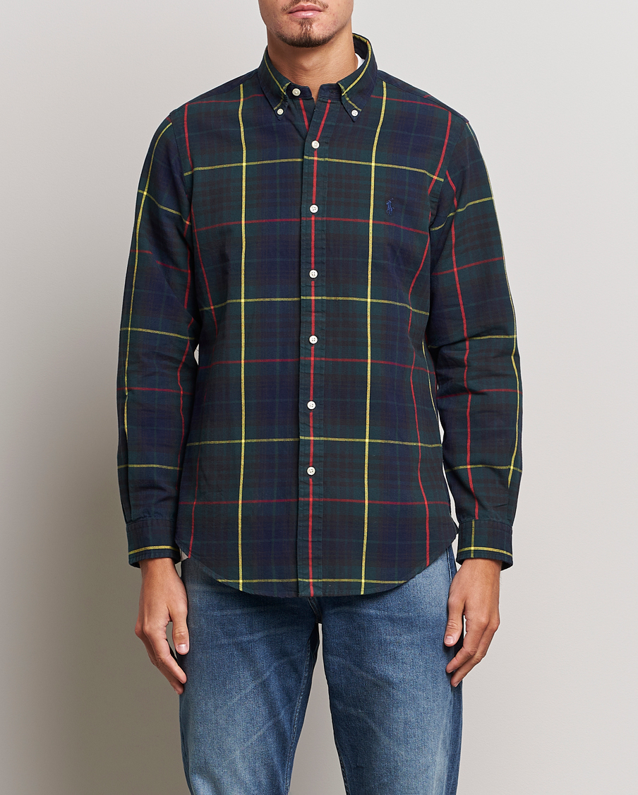 Heren | Overhemden | Polo Ralph Lauren | Custom Fit Checked Oxford Shirt Navy/Green
