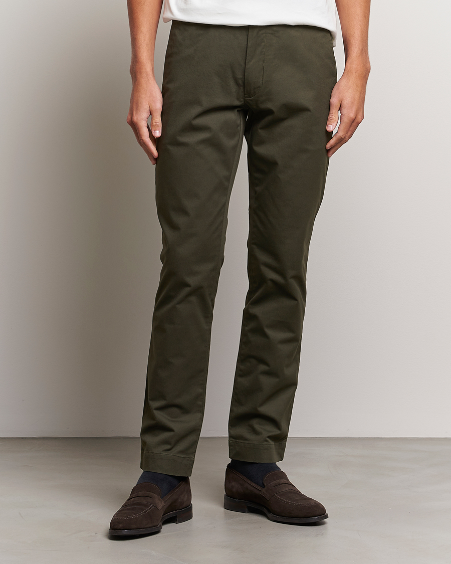 Heren | Broeken | Polo Ralph Lauren | Slim Fit Stretch Chinos Oil Cloth Green