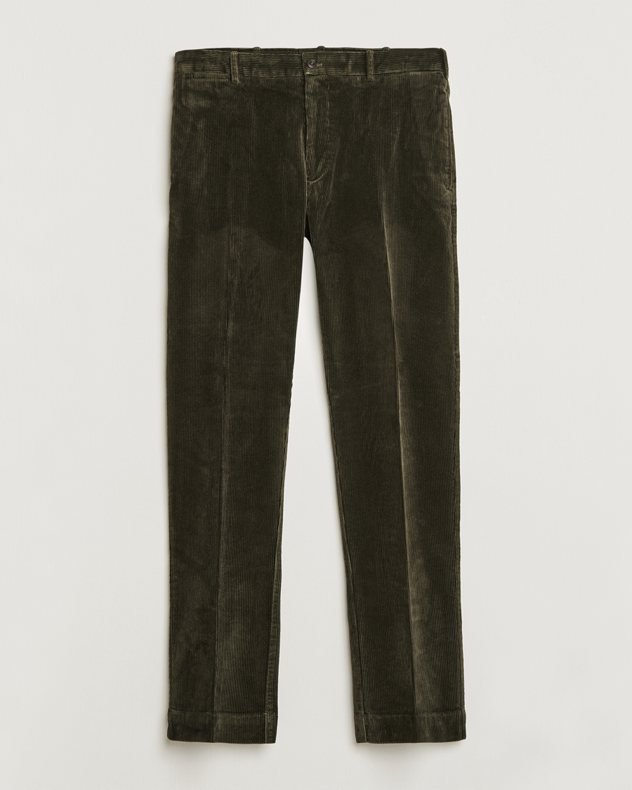 Heren | Broeken | Polo Ralph Lauren | Corduroy Pleated Trousers Oil Cloth Green