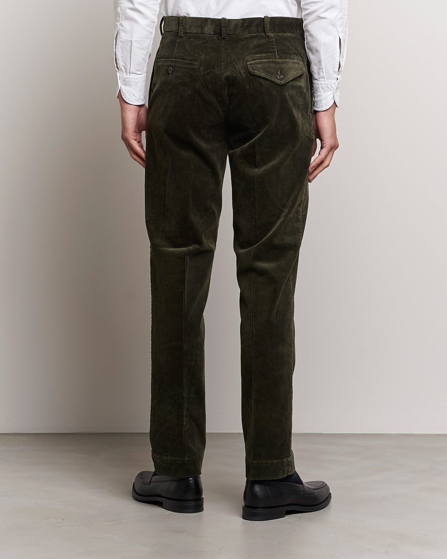 Heren | Broeken | Polo Ralph Lauren | Corduroy Pleated Trousers Oil Cloth Green