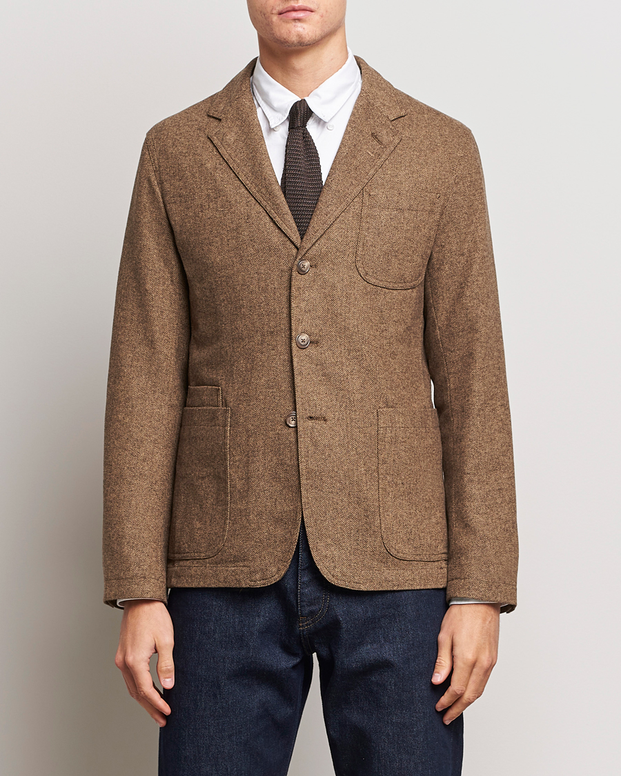 Heren | Tweed blazers | Polo Ralph Lauren | Classic Herringbone Sportcoat Brown/Tan