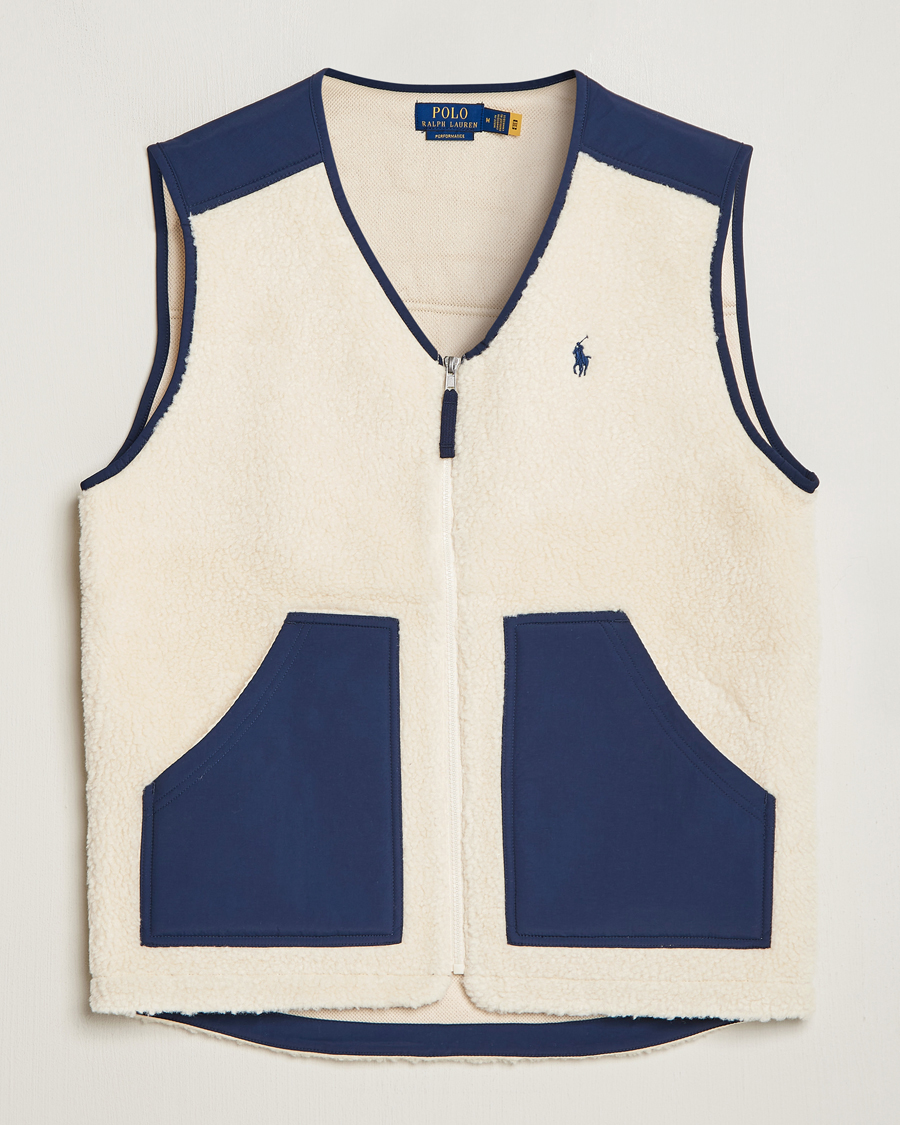 Heren | Jassen | Polo Ralph Lauren | Gilet Pile Vest Winter Cream/Newport Navy