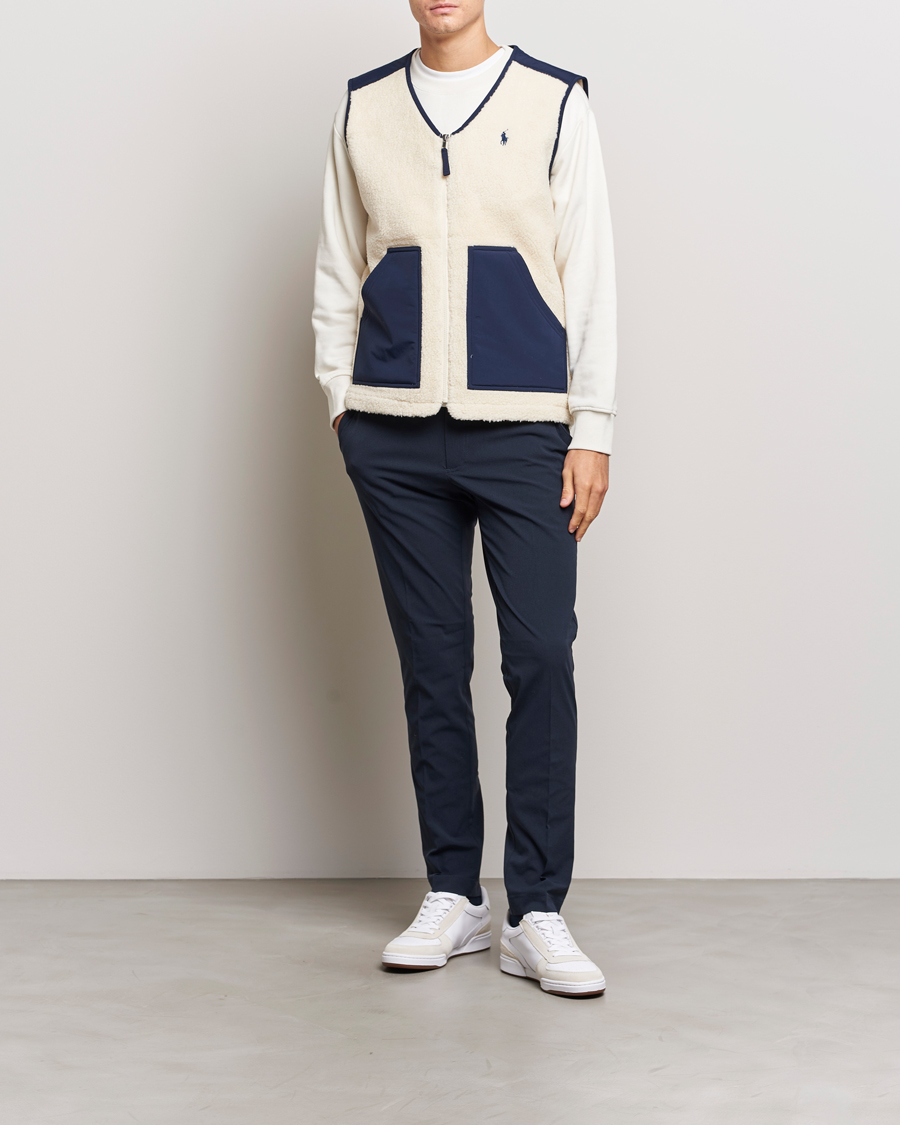 Heren | Jassen | Polo Ralph Lauren | Gilet Pile Vest Winter Cream/Newport Navy