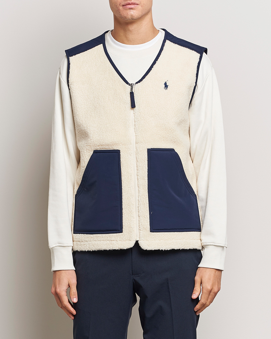 Heren | Jassen | Polo Ralph Lauren | Gilet Pile Vest Winter Cream/Newport Navy