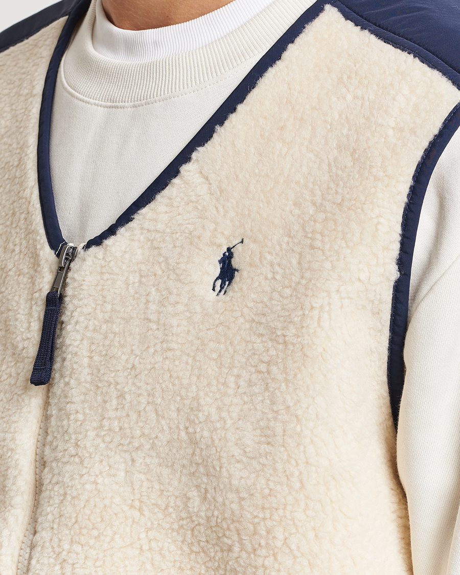 Heren | Jassen | Polo Ralph Lauren | Gilet Pile Vest Winter Cream/Newport Navy