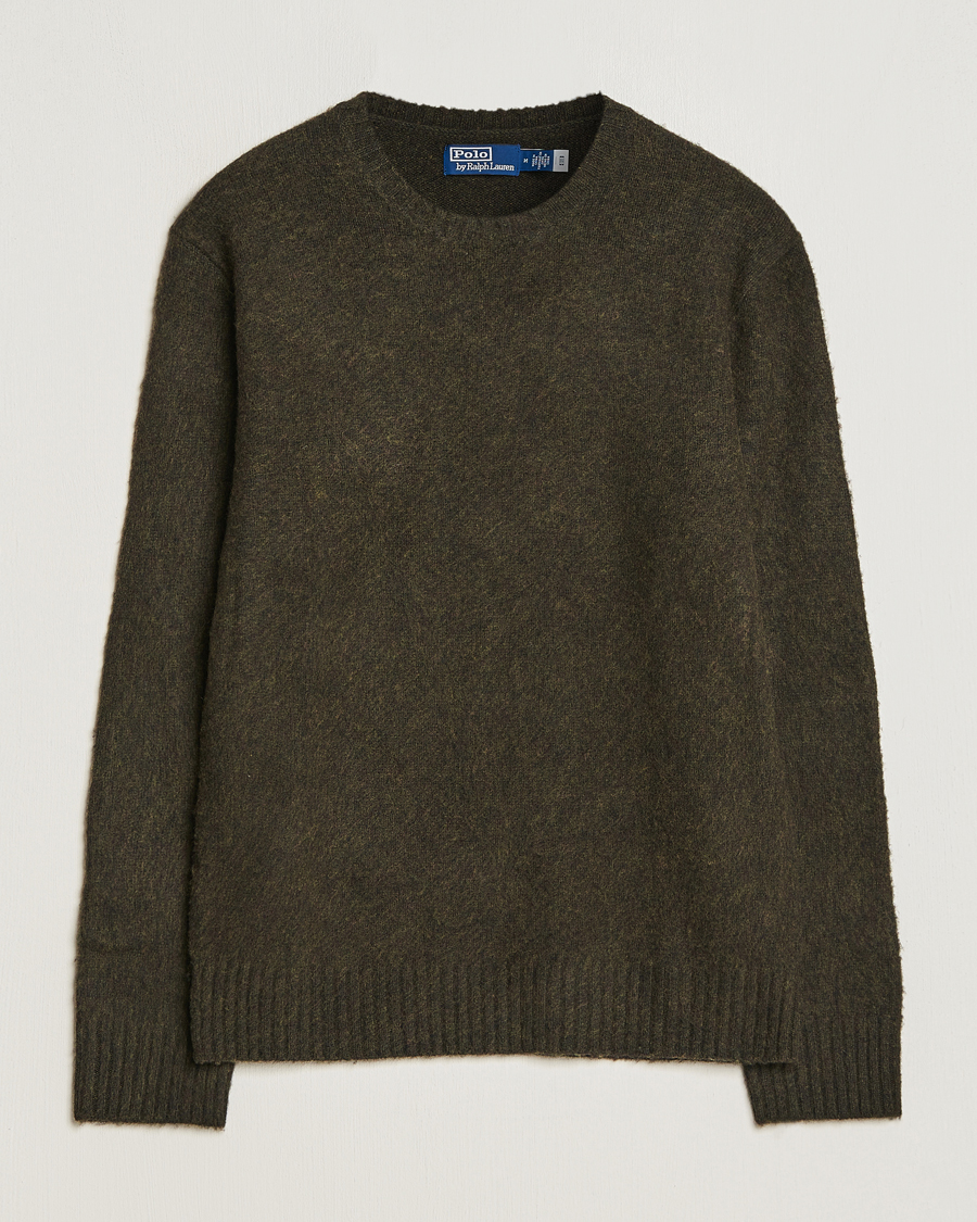 Heren | Truien | Polo Ralph Lauren | Wool/Cashmere Patch Crew Neck Dark Olive Heather