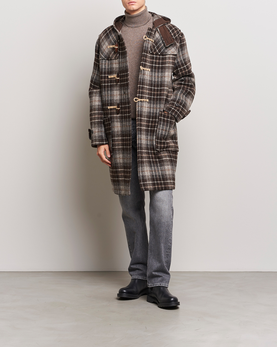 Heren | Jassen | Gloverall | De Bonne Facutre Wool Duffle Coat Black/Grey