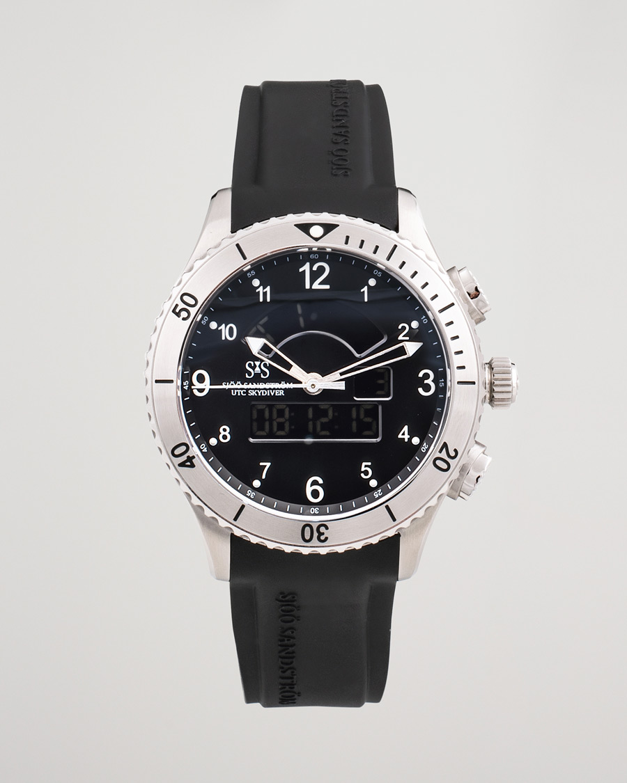 Heren | Sjöö Sandström Pre-Owned UTC Skydiver 017401 Steel Black | Sjöö Sandström Pre-Owned | UTC Skydiver 017401 Steel Black