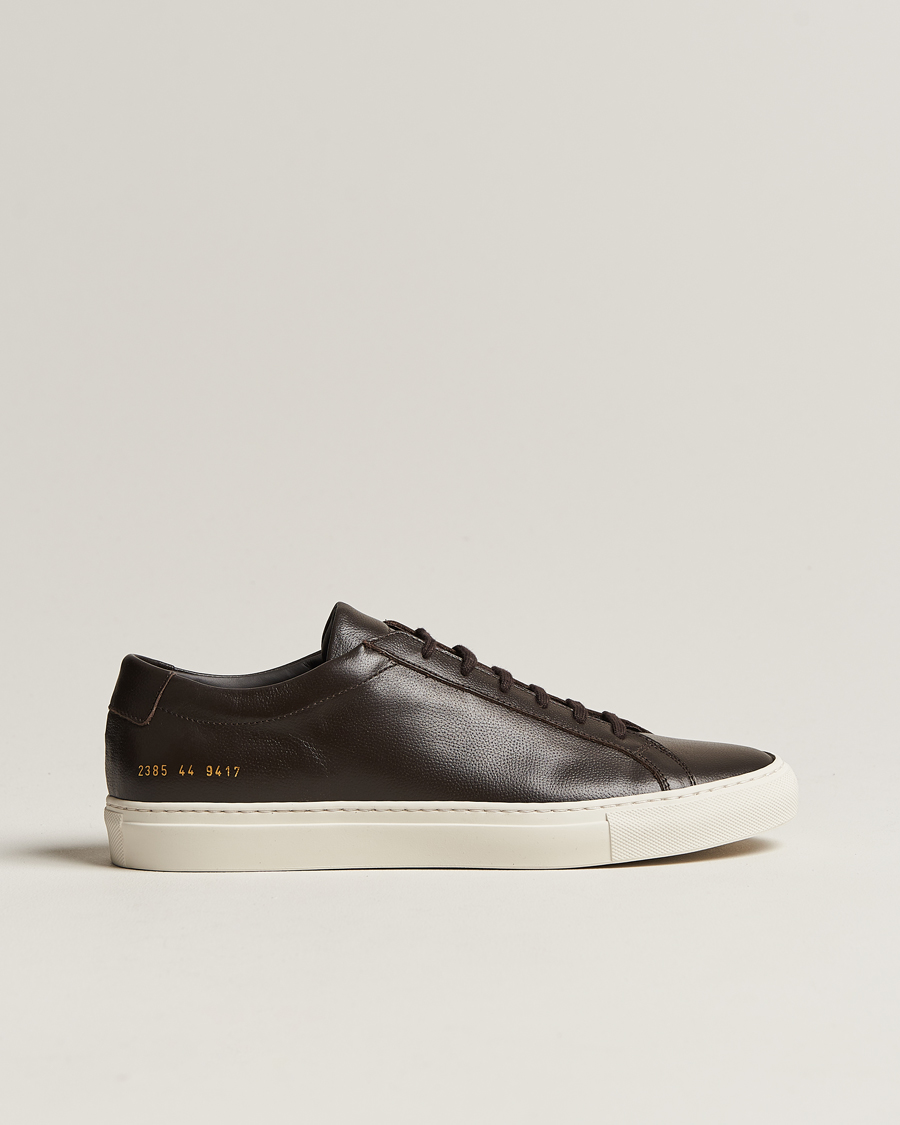 Heren | Common Projects | Common Projects | Original Achilles Pebbled Leather Sneaker Dark Brown
