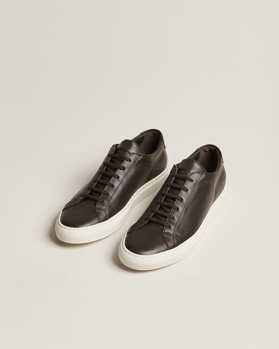 Heren | Common Projects Original Achilles Pebbled Leather Sneaker Dark Brown | Common Projects | Original Achilles Pebbled Leather Sneaker Dark Brown
