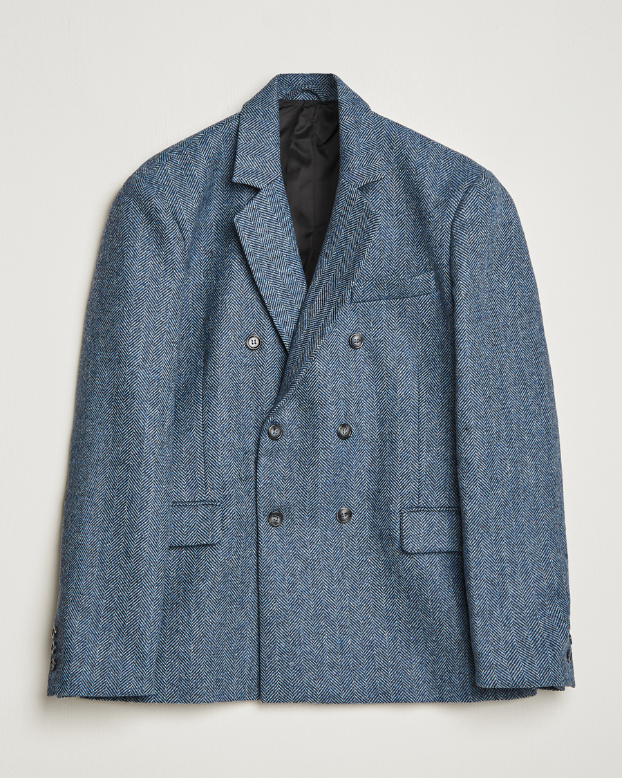 Heren | Blazers | Palmes | Double Blaze Tweed Sport Coat Navy Herringbone