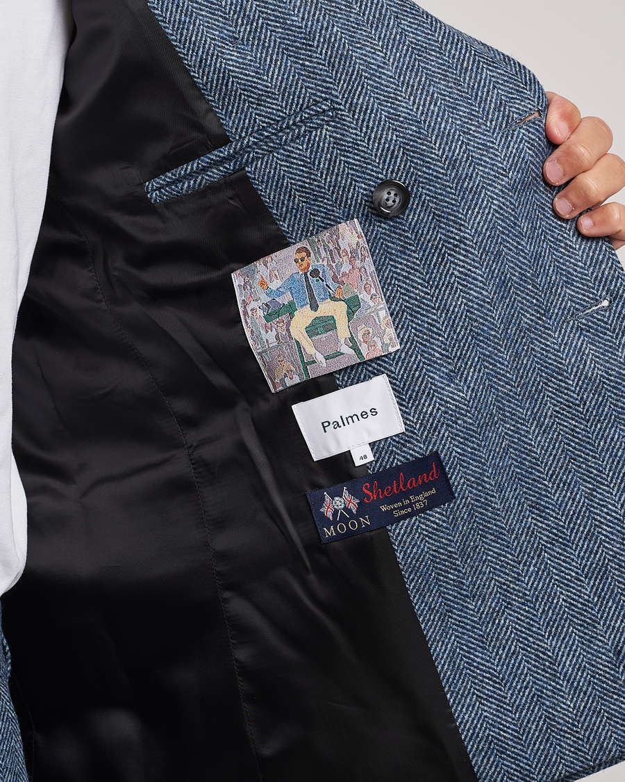 Heren | Blazers | Palmes | Double Blaze Tweed Sport Coat Navy Herringbone