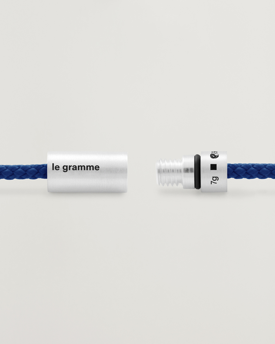 Heren | Afdelingen | LE GRAMME | Nato Cable Bracelet Blue/Sterling Silver 7g