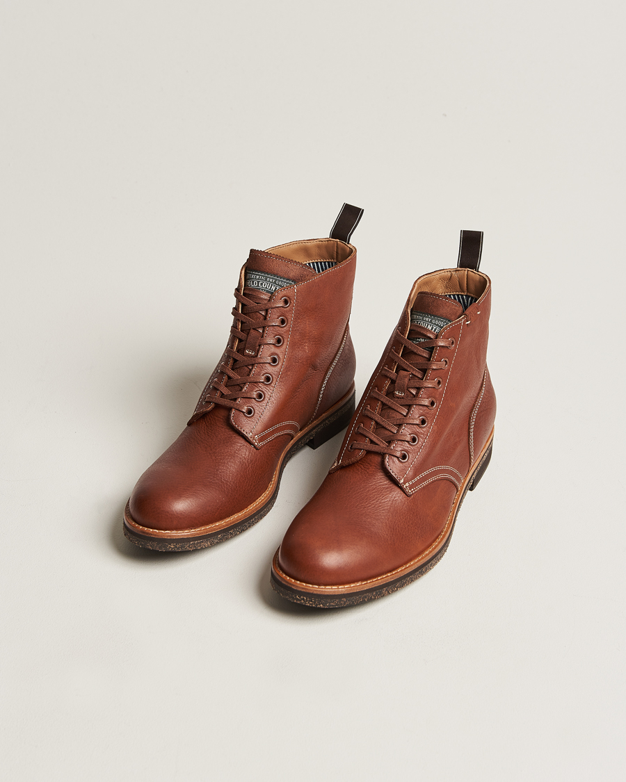 Heren | Polo Ralph Lauren RL Oiled Leather Boot Peanut | Polo Ralph Lauren | RL Oiled Leather Boot Peanut