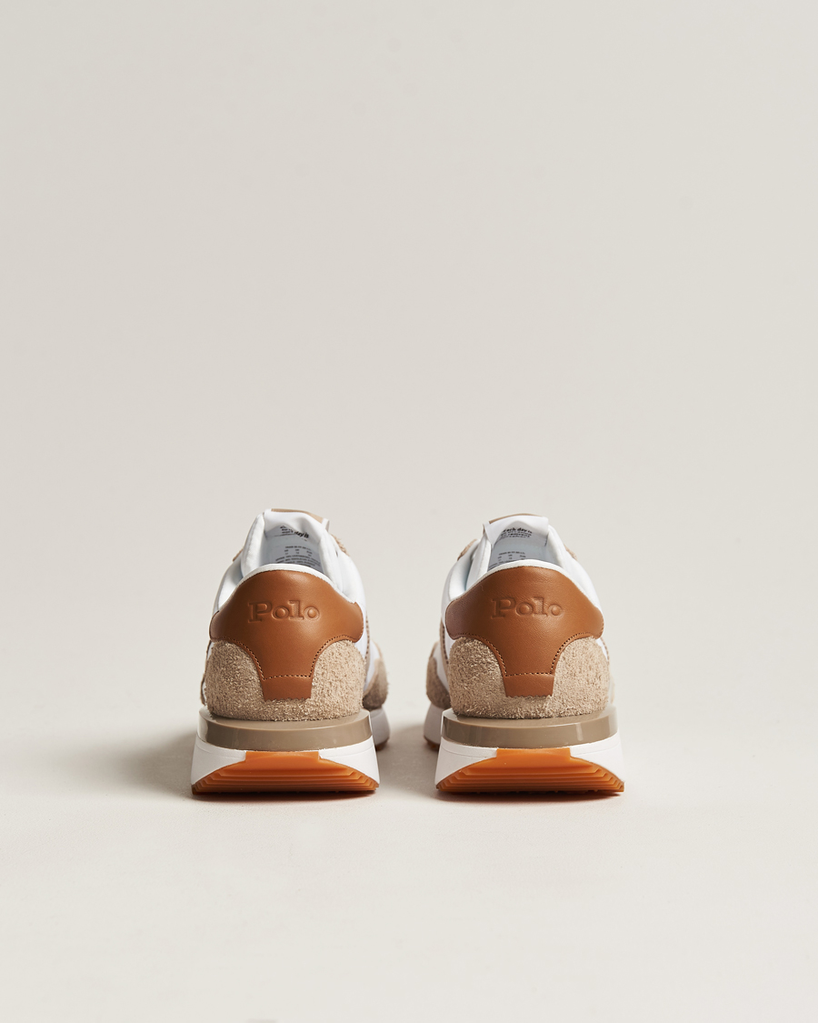 Heren | Polo Ralph Lauren Train 89 Running Sneaker White/Brown | Polo Ralph Lauren | Train 89 Running Sneaker White/Brown