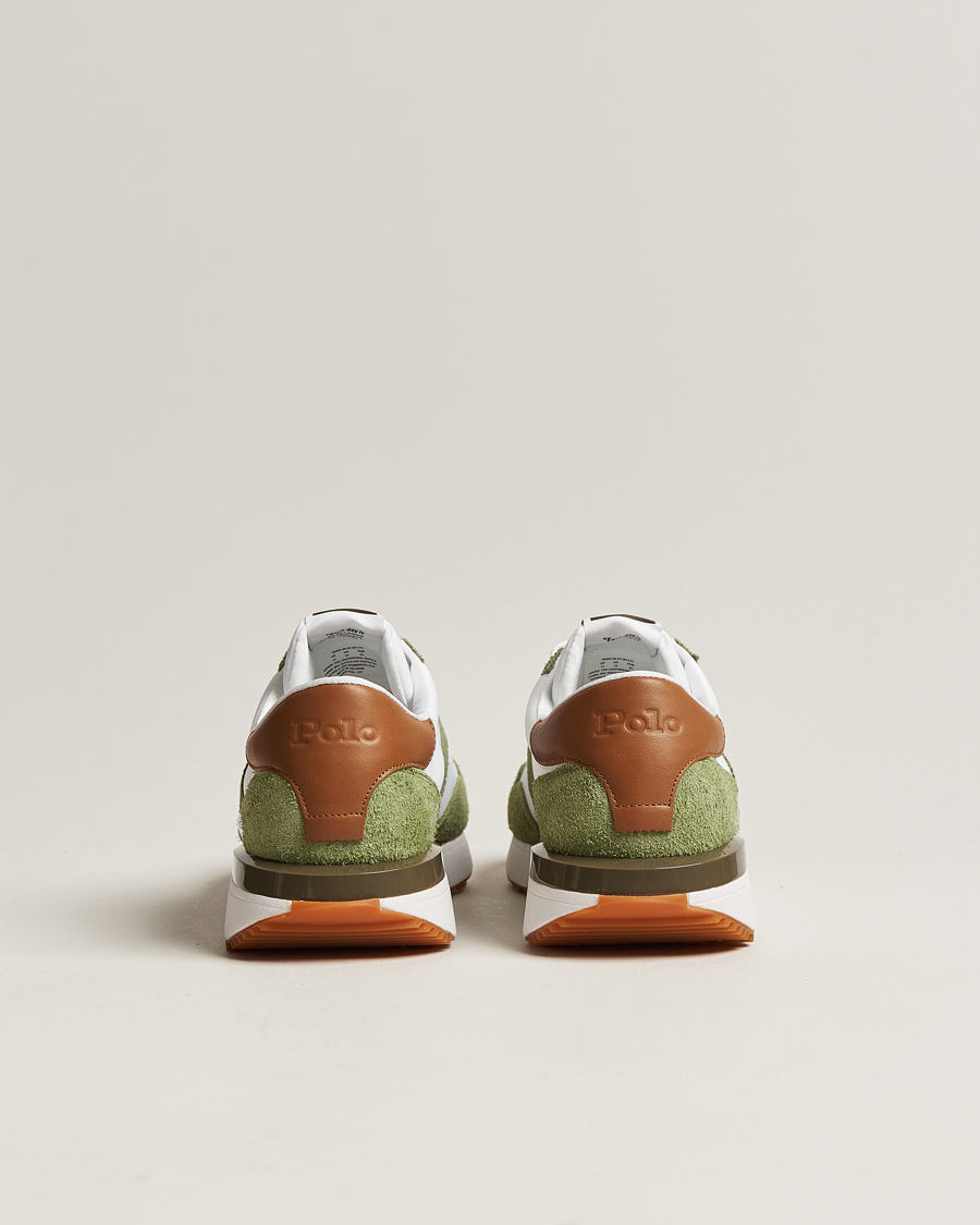 Heren | Polo Ralph Lauren Train 89 Running Sneaker White/Olive | Polo Ralph Lauren | Train 89 Running Sneaker White/Olive