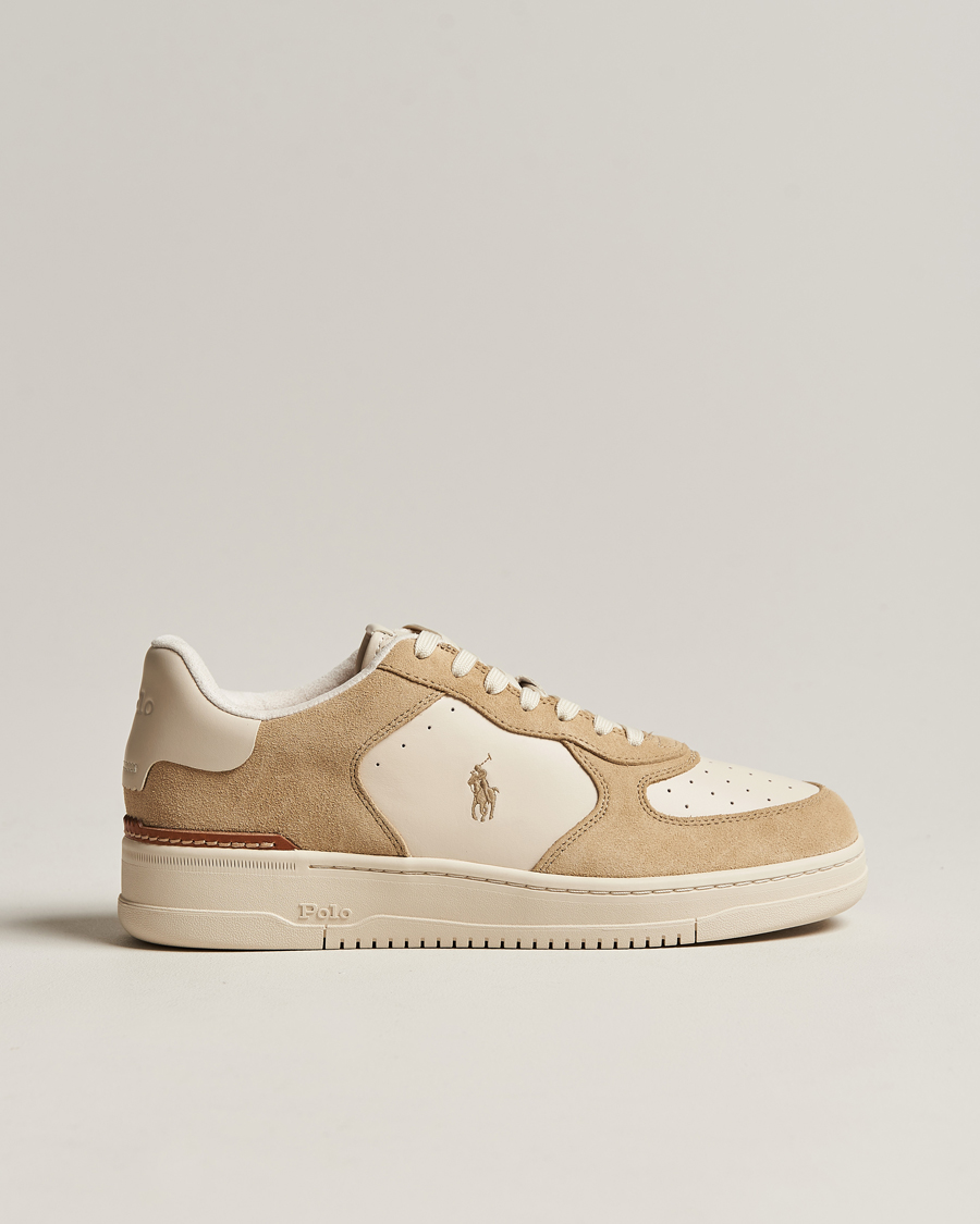 Heren | Polo Ralph Lauren Masters Court Suede Sneaker Bone/Ecru | Polo Ralph Lauren | Masters Court Suede Sneaker Bone/Ecru