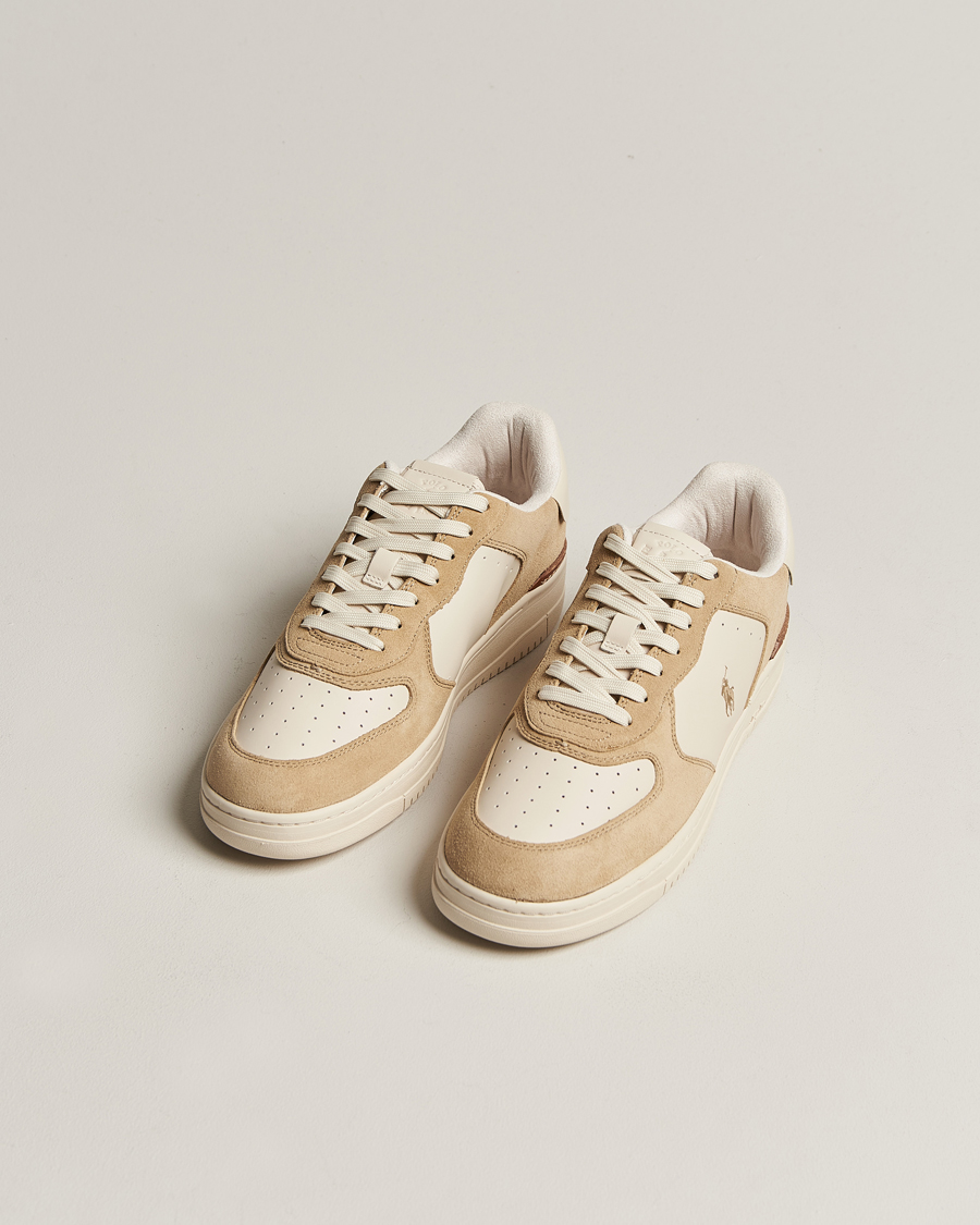 Heren | Polo Ralph Lauren Masters Court Suede Sneaker Bone/Ecru | Polo Ralph Lauren | Masters Court Suede Sneaker Bone/Ecru