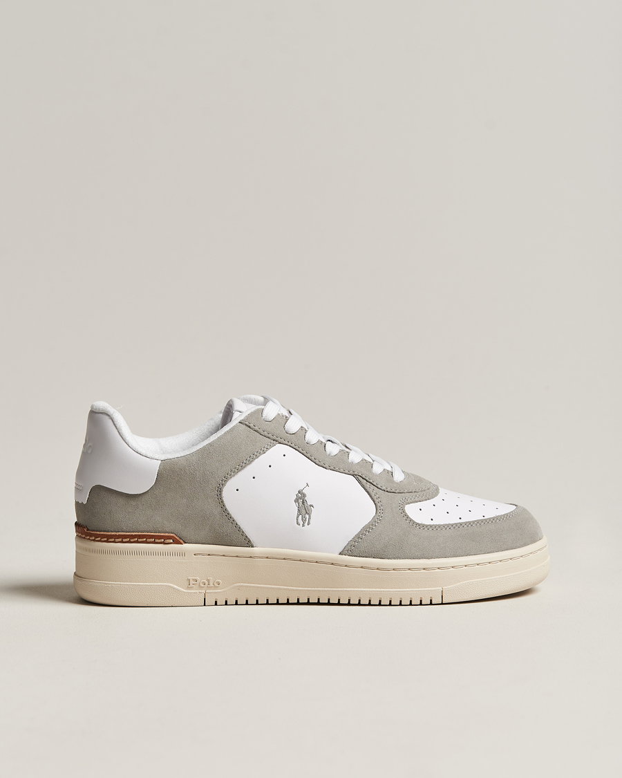 Heren | Polo Ralph Lauren Masters Court Suede Sneaker Grey/White | Polo Ralph Lauren | Masters Court Suede Sneaker Grey/White