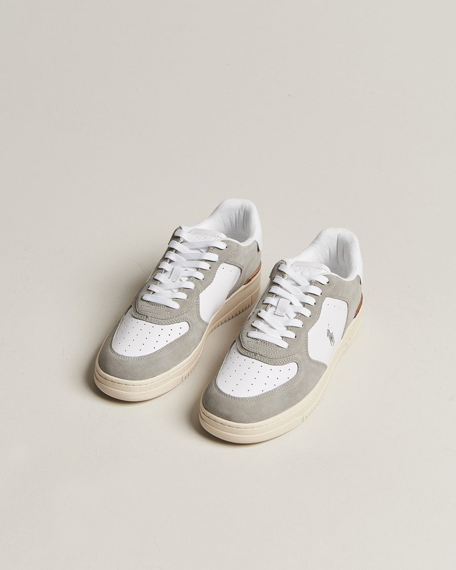 Heren | Polo Ralph Lauren Masters Court Suede Sneaker Grey/White | Polo Ralph Lauren | Masters Court Suede Sneaker Grey/White